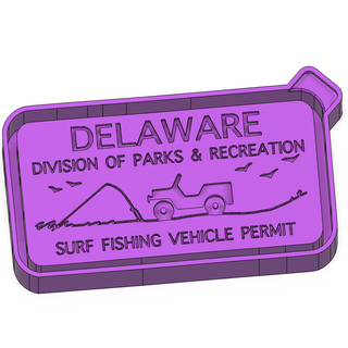 delaware surf fishing vehicle permit debossed soap wax stl mold housing 3d model molding car freshie blank silicone make making mould tray 3d print model - Mito3D