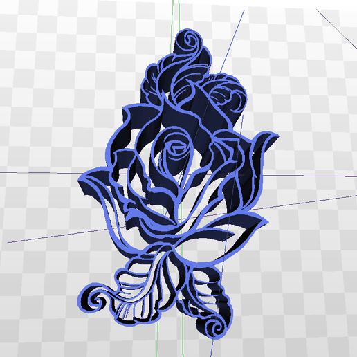 délicat Rose modèle fleur feuilles art conception 3D print model - Mito3D