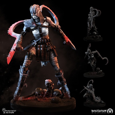 zusteller nahkampf 4 spiel krieger jäger klinge paladin inquisitor geisterjäger ritter kleriker 32mm kreuzritter 5e grimdark tieren dunkle fantasie büßer eternale verbotener psalm bußkreuzzug 3d print model - Mito3D