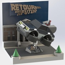 delorean diorama a arte de volta futuro backtothefutur para trás pois brinquedo arttoys 3d print model - Mito3D