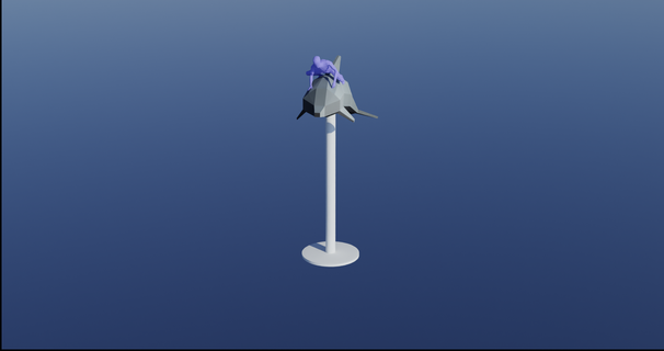 delphin viaggio arte estetico Basso poli vaporwave carina strano 3d print model - Mito3D