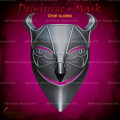 demiurge mask cosplay overlord - stl file 3d print model ainz ooal gown skull art accessories anime maga games toys sculpture lord momon warframe halloween 3d print model - Mito3D