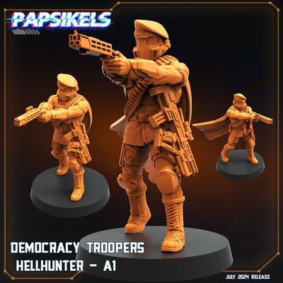 democrazia soldato cacciatori infernali arte helldivers 3d print model - Mito3D