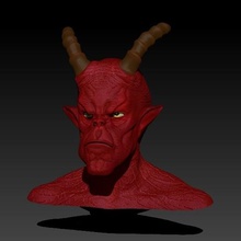 Dämon Kunst halloween böse zbrush die Büste Hörner jannie karaoke 3dimpact 3d print model - Mito3D