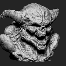 demon creature bust doom fantasy 3d print model - Mito3D