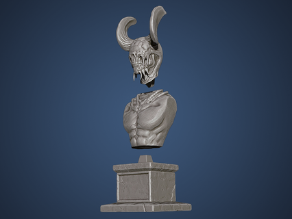 demonio busto Arte miedo fantasía oscuro horror juguete arte 3d print model - Mito3D