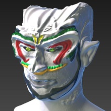 demone busto art torso freak alien 3d print model - Mito3D