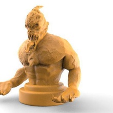 demonio busto 1 juego bush monster de la fantasía mitología criatura escultura gárgola drácula juguete impresión lovecraft 3d print model - Mito3D