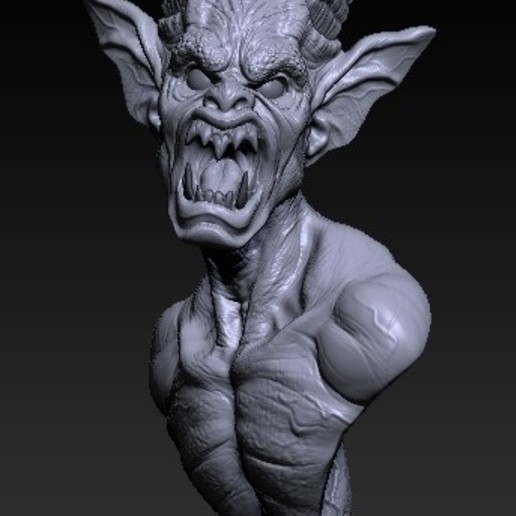 demon bust art toy statue zbrush 3d model collectable 3D print model - Mito3D