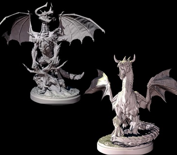 demon dragon cursed dungeons dragons game 40kg 28mm wargaming table hammer of war 42k miniature ded hh 32k 3d print model - Mito3D