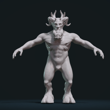 demone figura art male le corna zoccoli monster creatura la maschera faccia orrore barba testa diavolo satana il 3d print model - Mito3D