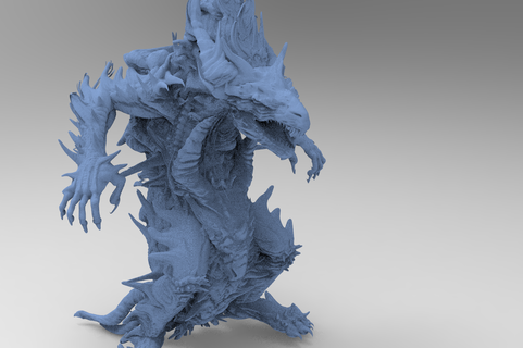 démon porte statue gargouille portes enfer sculpture créature chien Satan 3d print model - Mito3D