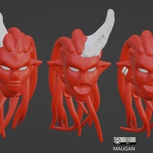 demon girl heads 3d print model - Mito3D