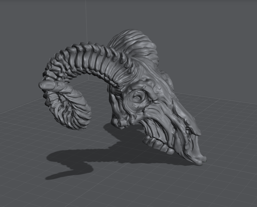 demon goat skull halloween 3D print model - Mito3D