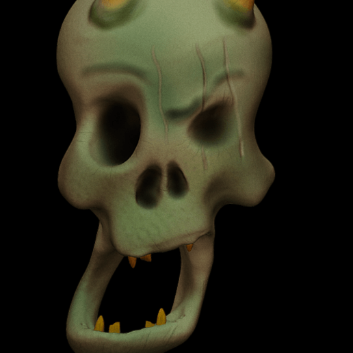 el demonio de la cabeza art cráneo zbrush 3D print model - Mito3D