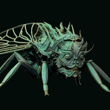 Dämon Kopf Fliege Spiel Monster Verliese Drachen Skelett Schädel Daemon 3d print model - Mito3D