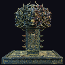 demon head fountain monster beast dungeon warhammer terrain wargameterrain idol daemon 3d print model - Mito3D
