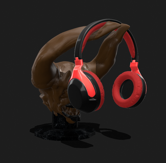 demônio fone ouvido suporte 3d print model - Mito3D