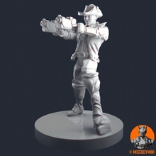 démon chasseur miscboymini dnd miniature Humain personnage cow boy double pistolet ttrpg rpg 3d print model - Mito3D