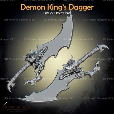 demon king dagger cosplay solo leveling - stl file 3d print model manhwa epilogue rasaka sword weapon blade knight killer sung jin woo kamish wrath baruka toys 3d print model - Mito3D