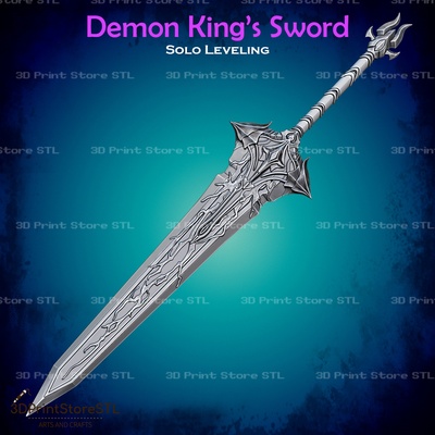 demon king sword cosplay solo leveling - stl file 3d print model dagger manhwa epilogue rasaka weapon blade knight killer sung jin woo kamish wrath games toys 3d print model - Mito3D