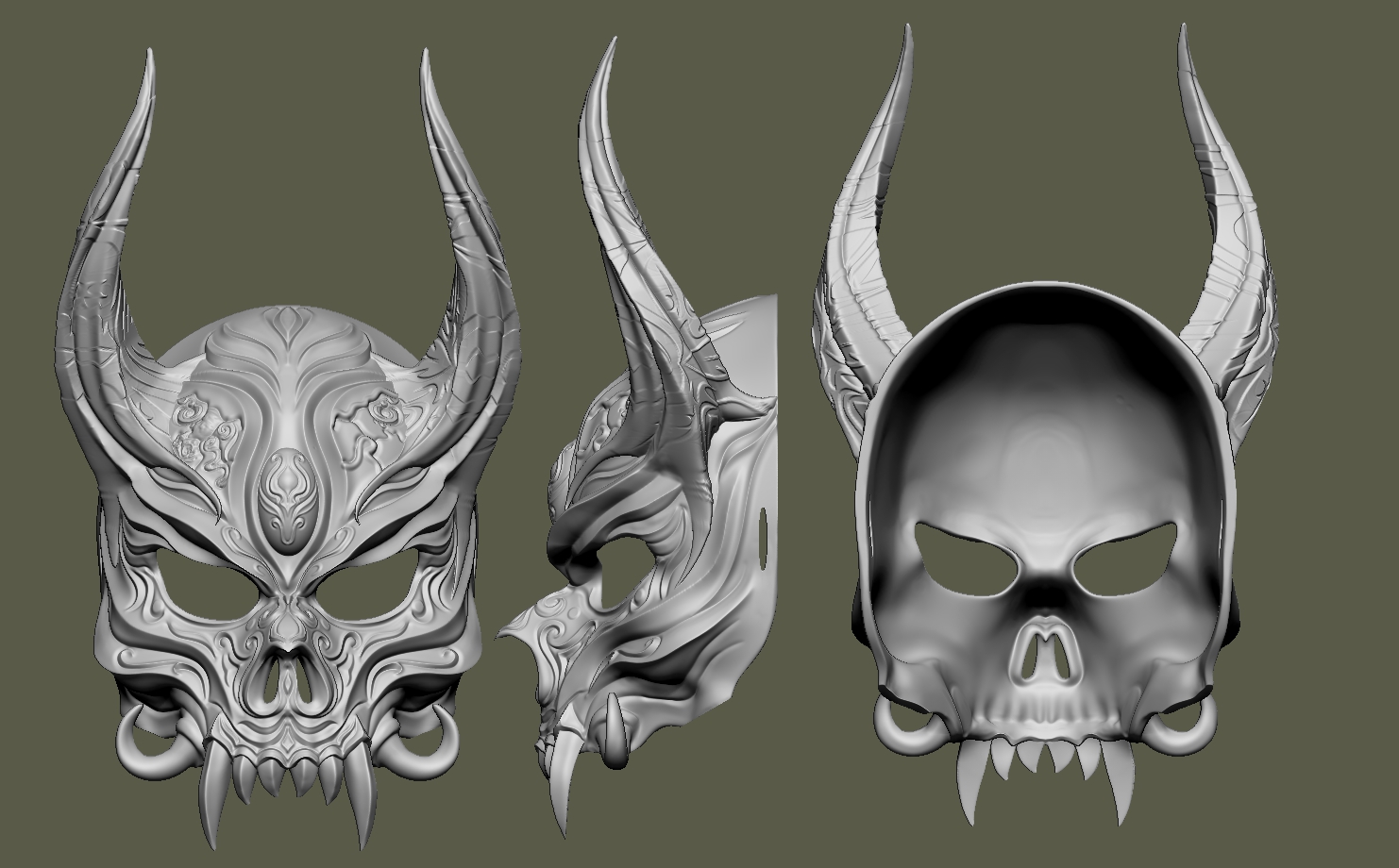 demone maschera viso 3D print model - Mito3D