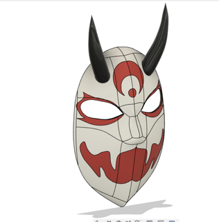 iblis maske boynuz Japonya tiyatro Kostüm oyunu Sanat zanaat anime hayalet Deamon dram manga 3d print model - Mito3D