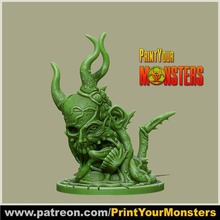 demonio mutante de la cabeza juego juegos monster las miniaturas en miniatura mini no molestar boardgame 3d print model - Mito3D