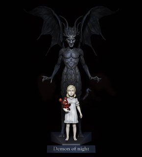 demon night demon dark biard horror wings horns evil night toy printing miniature figurine girl  3d print model - Mito3D