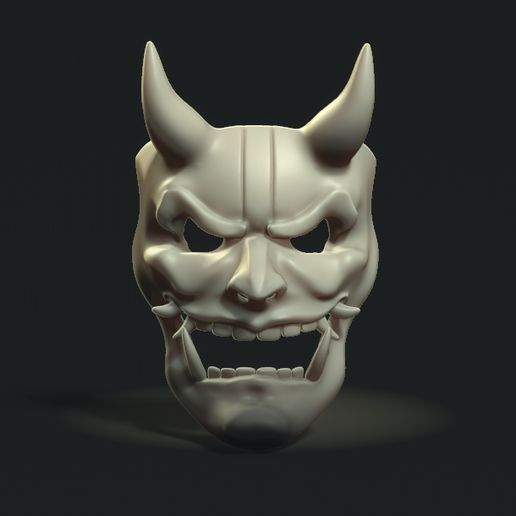 demon samurai mask art evil halloween japanese war 3D print model - Mito3D
