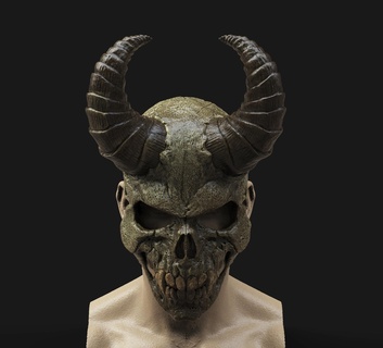 demônio scull mascarar Móvel mandíbula 3d impressão modelo Horror Bruxas crânio esqueleto monstro anime cosplay stl roblox fantasma 3d print model - Mito3D