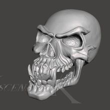 demon skull art medieval fantasy props larp 3d print model - Mito3D