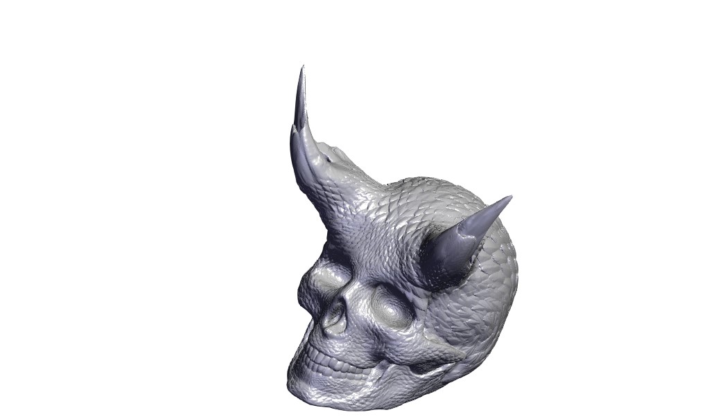 demon skull animal pendant art 3D print model - Mito3D