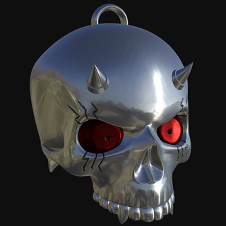 demon skull keychain 3dmodel art 3d print model - Mito3D