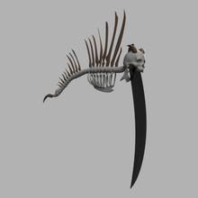 demon skull scythe prop weapon cosplay ren fair aqw 3d print model - Mito3D