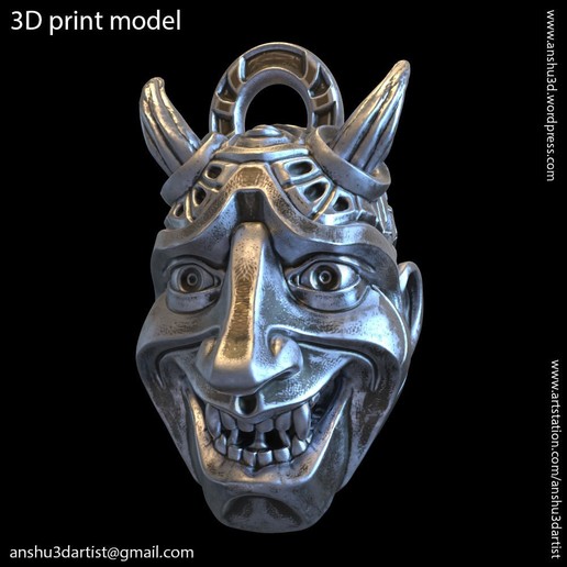 demonio cráneo vol3 colgante 3d la joyería colgantes orgánica criatura mítico mitología art ornamento joya de cadena el collar accesorios moda oro plata cara humanos monster diablo punk estilo gótico motorista 3D print model - Mito3D