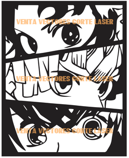 demonio asesino tanjiro Zenitsu inosuke pared Arte decoración anime 3d impresión láser corte 3d print model - Mito3D
