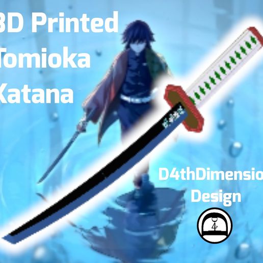 démon tueur giyu Tomioka Katana gadget épée Tanjiro Tanjirou Kamado démons Nichirin cosplay tomiokaa costume 3D print model - Mito3D