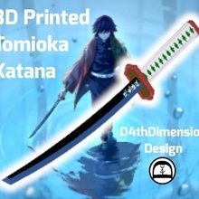 demonio asesino giyu tomioka katana artilugio espada tanjiro tanjirou kamado demonios nichirin cosplay tomiokaa disfraz 3d print model - Mito3D