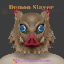demon slayer inosuke maschera kimetsu no yaiba cosplay casco strumento file stl drago nezuko hashibira di demone comicon halloween monster il Stampa 3d la 3d print model - Mito3D