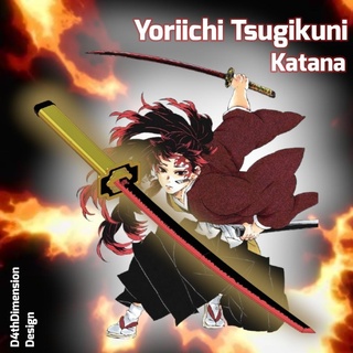 demone assassino tsugikuni Yoriichi katana cosplay tanjiro zenitsu nezuko figura stagione 3 spada 3d print model - Mito3D