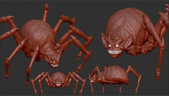demon spider halloween creatures art imaginary legends characters 3d print model - Mito3D