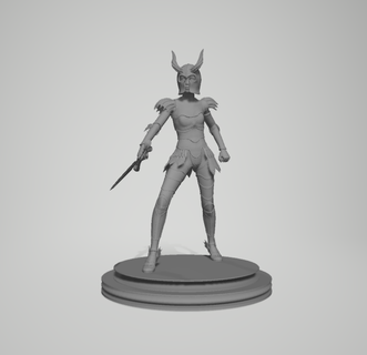 demônio Guerreiro fantasia criatura monstro estatueta caseiro Horror Dragão 3d print model - Mito3D