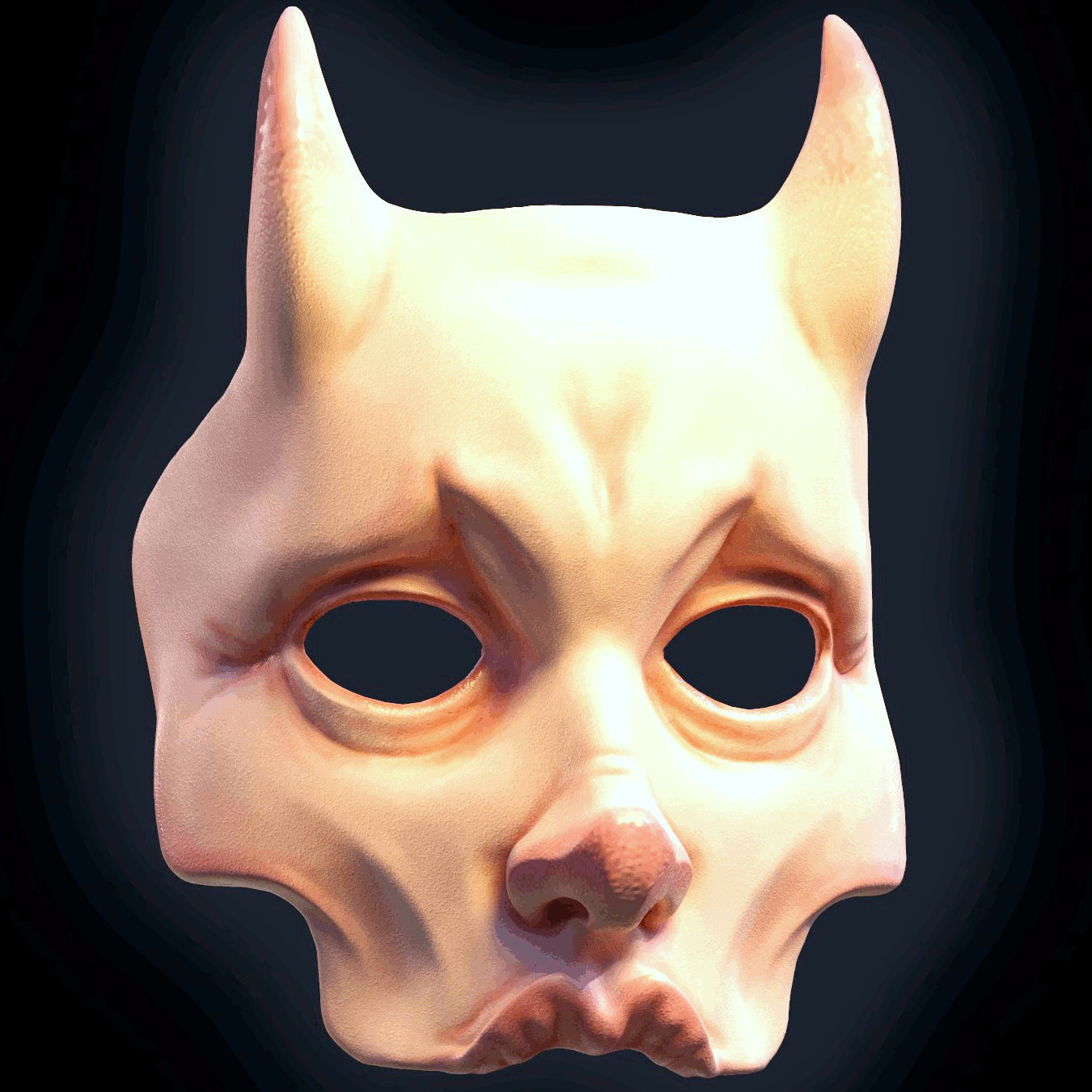 Dämon Frau tragisch Maske 3D print model - Mito3D