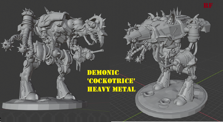 demoniaco 39 cazzista pesante metallo blight walker gioco epico caos demone 6mm 10mm futuro wargaming miniatura 3d print model - Mito3D