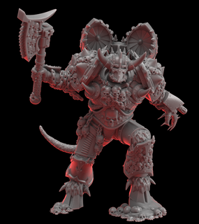 demonic blood butcher nobility jetpack wings fan 3d art war chaos space 28mm 32mm tabletop demon prince eaters world chainaxe eight bound 3d print model - Mito3D