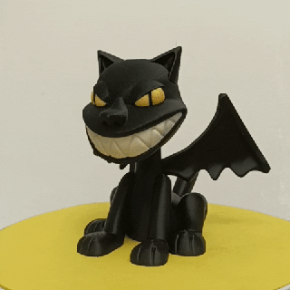 demoniaco gatto demone arte giocattolo statuetta figurina 3d print model - Mito3D