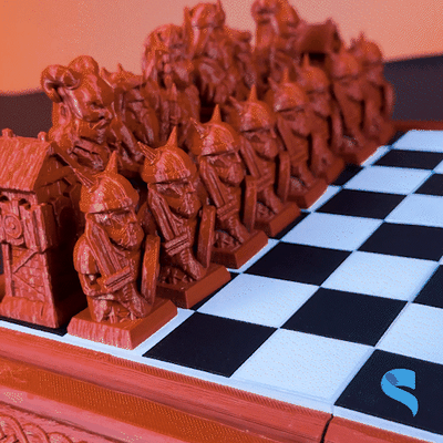 demonic chess board demon hell game 3d print model - Mito3D