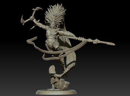 demonic dancer Game resin silent death blade of destruction elegoo anycubic support war hammer 41k game phoenix robot tabletop rpg truescale miniature exarch screaming science fiction 3d print model - Mito3D