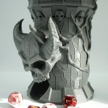 demoniaca dadi torre gioco ha tour testa di morte cranio rpg giochi ruolo jdr dungeons & dragons dnd il fai da te morire i demoniaque demone 3d print model - Mito3D